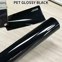 50cm x 1/2/3m Retail Gloss Black Vinyl Car Wrap Film PET Car Body Color Change Stickers DIY Styling Decal With Air Release 2