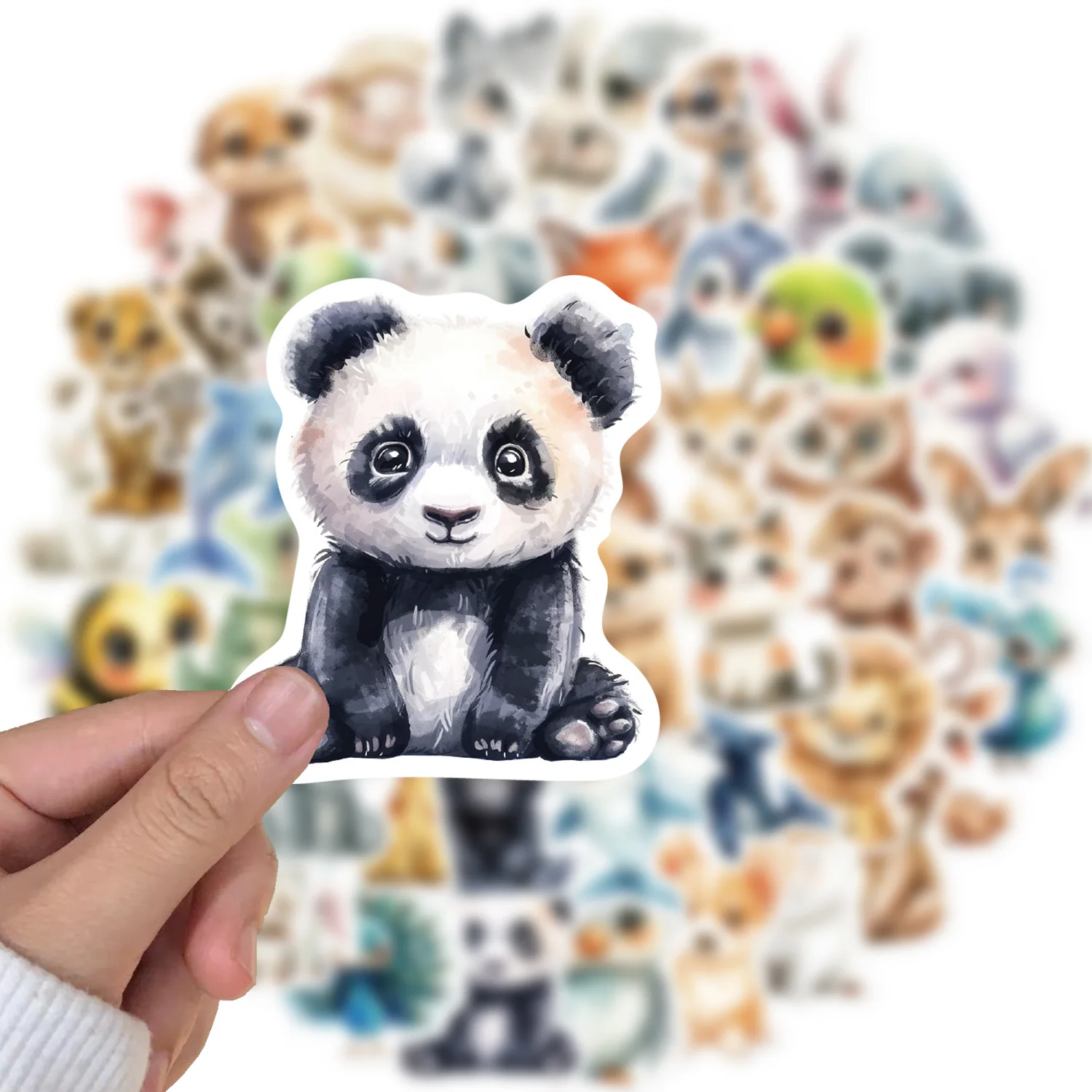 50PCS Cute Watercolor Animals Graffiti Stickers Cartoon DIY Skateboard Phone Case Laptop Waterproof Cool Sticker Decals Toy 3