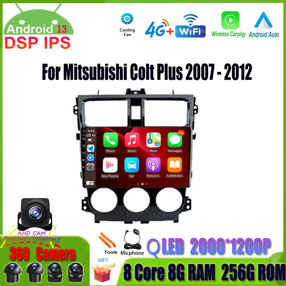 

Автомобильный мультимедийный плеер, 9 дюймов, Android 13, для Mitsubishi Colt Plus 2007-2012, 4G Lte, Wi-Fi, GPS-навигация, без DVD, типоразмер 2 DIN