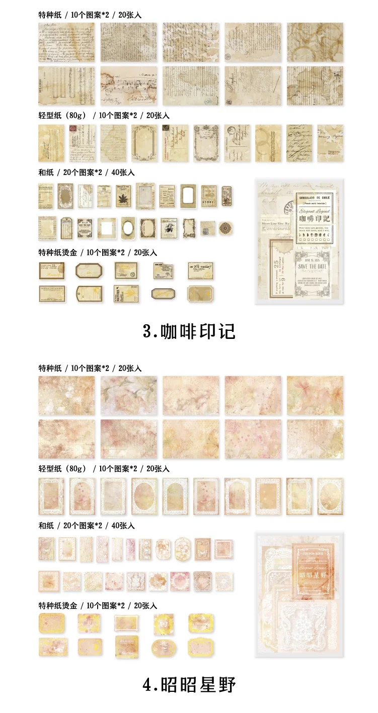 Journamm 100 teile/paket Vintage Memo Papier Kit DIY Scrapbooking Schule Liefert Junk Journal Collage Fotoalbum Aesth Notes Papier – Detail 4