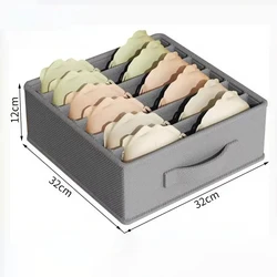 Foldable Underwear and Clothing Storage Organizer Box (Grey-6Girds)