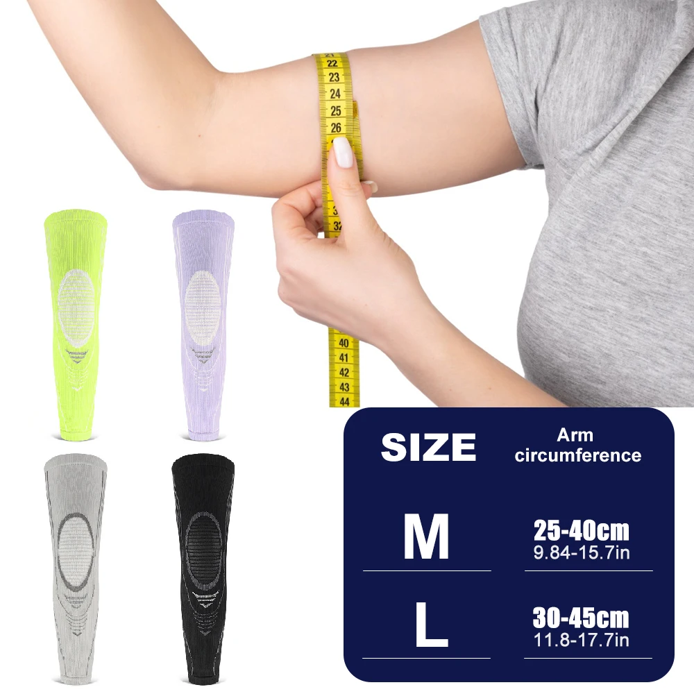 1개입 올데이 컴포트 컴프레션 풀암 슬리브(통기성 팔꿈치 패드 포함) 농구, 러닝, 헬스 트레이닝 또는 캐주얼 웨어용