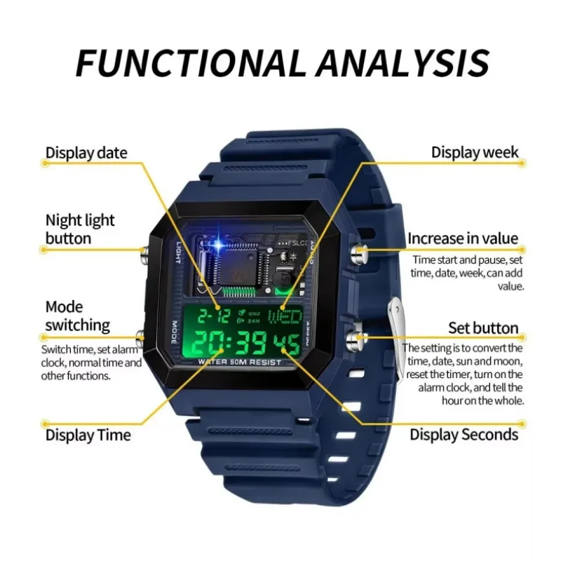 Orologio Uomo GEDIYAR A8619 Nero | Quarzo Analogico Con Calendario E Grande Quadrante Impermeabile