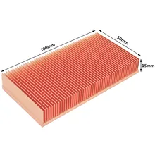 Disipador de calor de cobre puro, refrigeración para Chip electrónico LED, 100x50x15mm, DIY