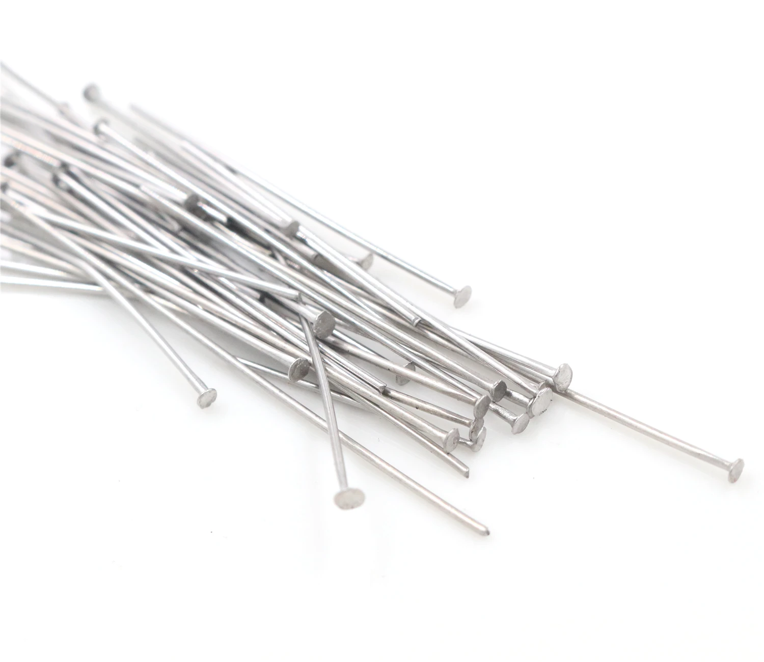 100pcs/Lot No Fade 20 30 35 40 70 mm Stainless Steel Flat Head Pin Findings Headpins For Jewelry Making DIY Supplies Accessories