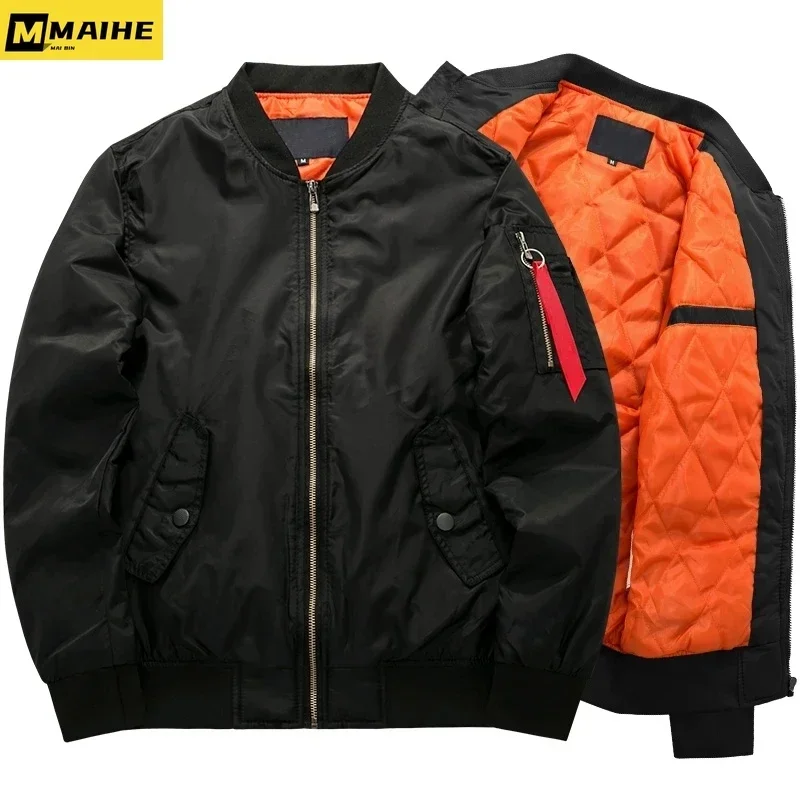 Autumn Men's Retro Bomber Jacket Retro Army Green Baseball Pilot Coat Men's Plus Size Winter Warm Windproof Motorcycle Jacket