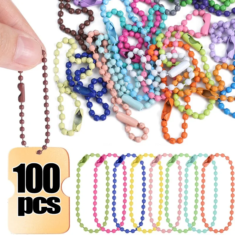 

Colors 12cm Ball Bead Chains Diy Keychain Dolls Label Hand Tag Connector Bracelet Jewelry Making Finding Accessorise Wholesale