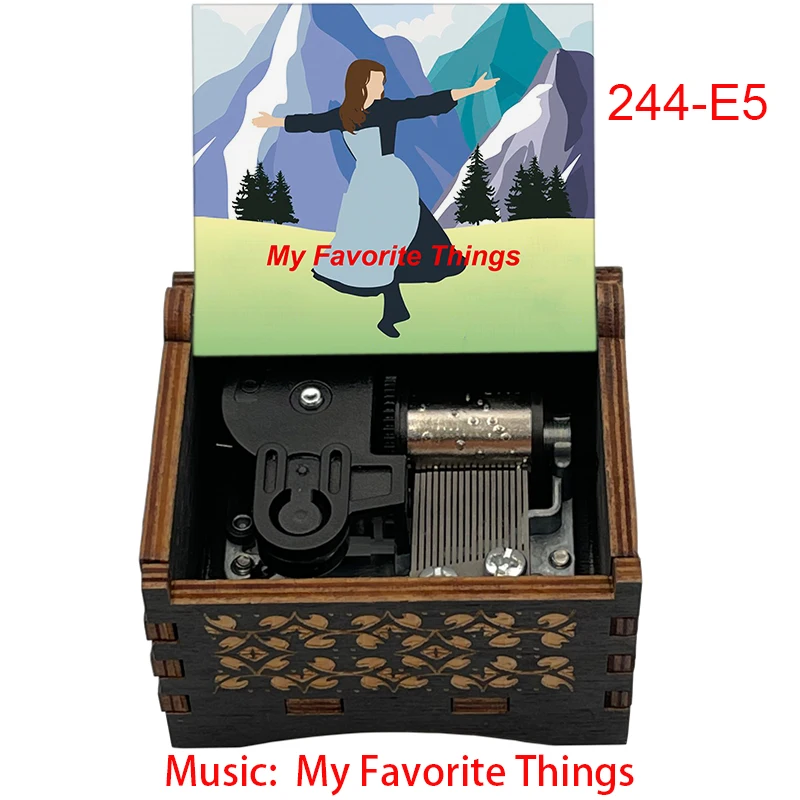 Charming Wooden Music Box with Famous Movie Melody