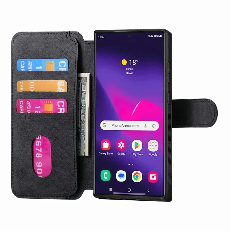 Abnehmbare Brieftaschen-Kartenhalterung mit Magnetfunktion für Magsafe Samsung Galaxy S25 S24 S23 Ultra S22 Plus S20 S21 Fe Mac Safe Cover – Detail 6
