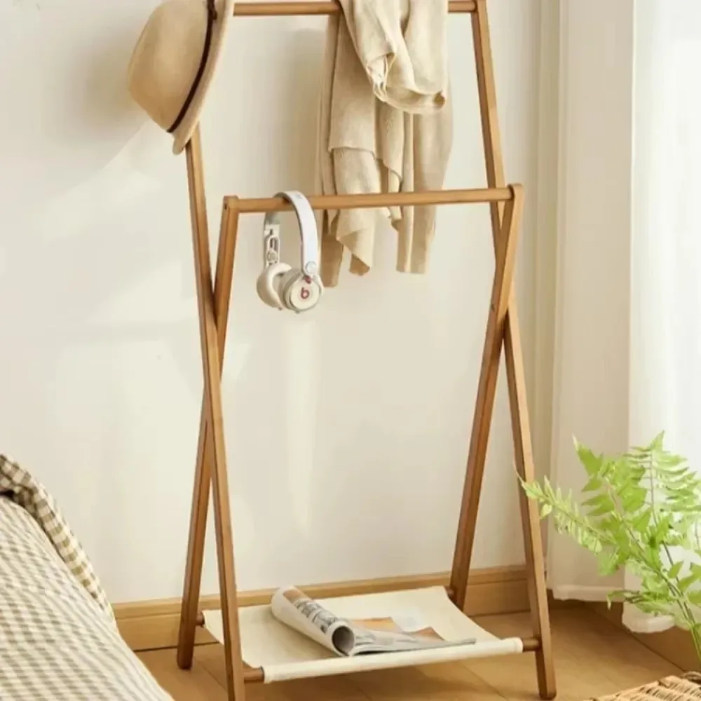 Floor Folding Clothes Hanger Bathroom Hanger Balcony Indoor Household Multiscenario Apply Simplicity Moistureproof Coat Shelf