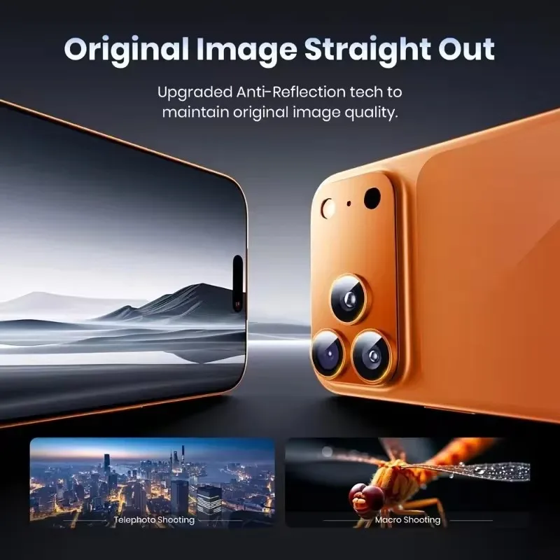 Full Coverage Ultra-Thin Camera Lens Protector with Metal Frame and Drop Protection