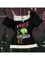 Haut Y2k vêtements haut pour femme hauts mignons avec bretelles femmes recadrée poubelle Y2k 2000s haut court femme femme vêtements Harajuku 5