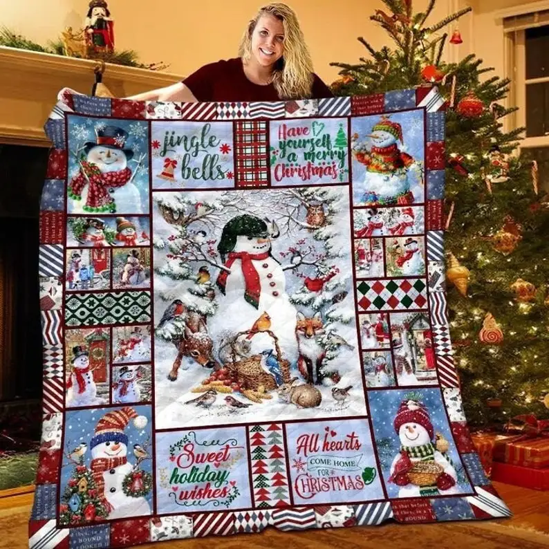 Christmas Flannel Throw Blanket Merry Christmas Soft Gift Blanket Home Decoration Sofa Blanket Bedding Living Room Lightweight