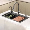 Kitchen Sink Stainless Steel Embossed Large single Slot Multifunctional Household Vegetable Dishwashing Sinks Undermount Basin 1