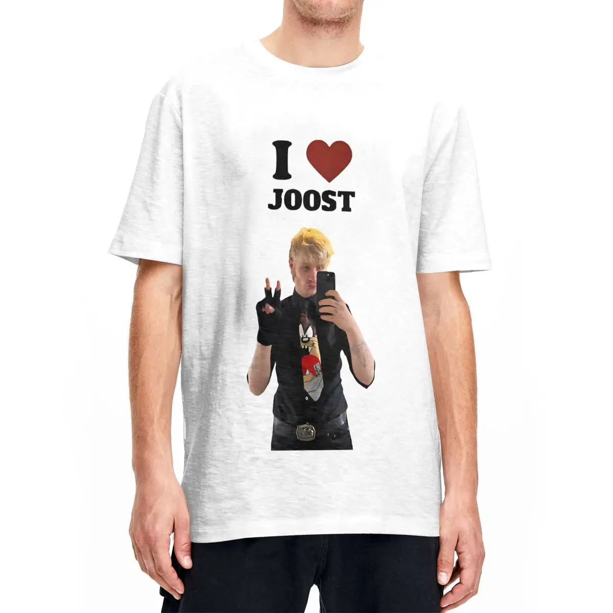 

Футболка I LOVE Joost Klein Мужская с коротким рукавом, винтажная тенниска из 100 хлопка в стиле хип-хоп, повседневная майка, лето