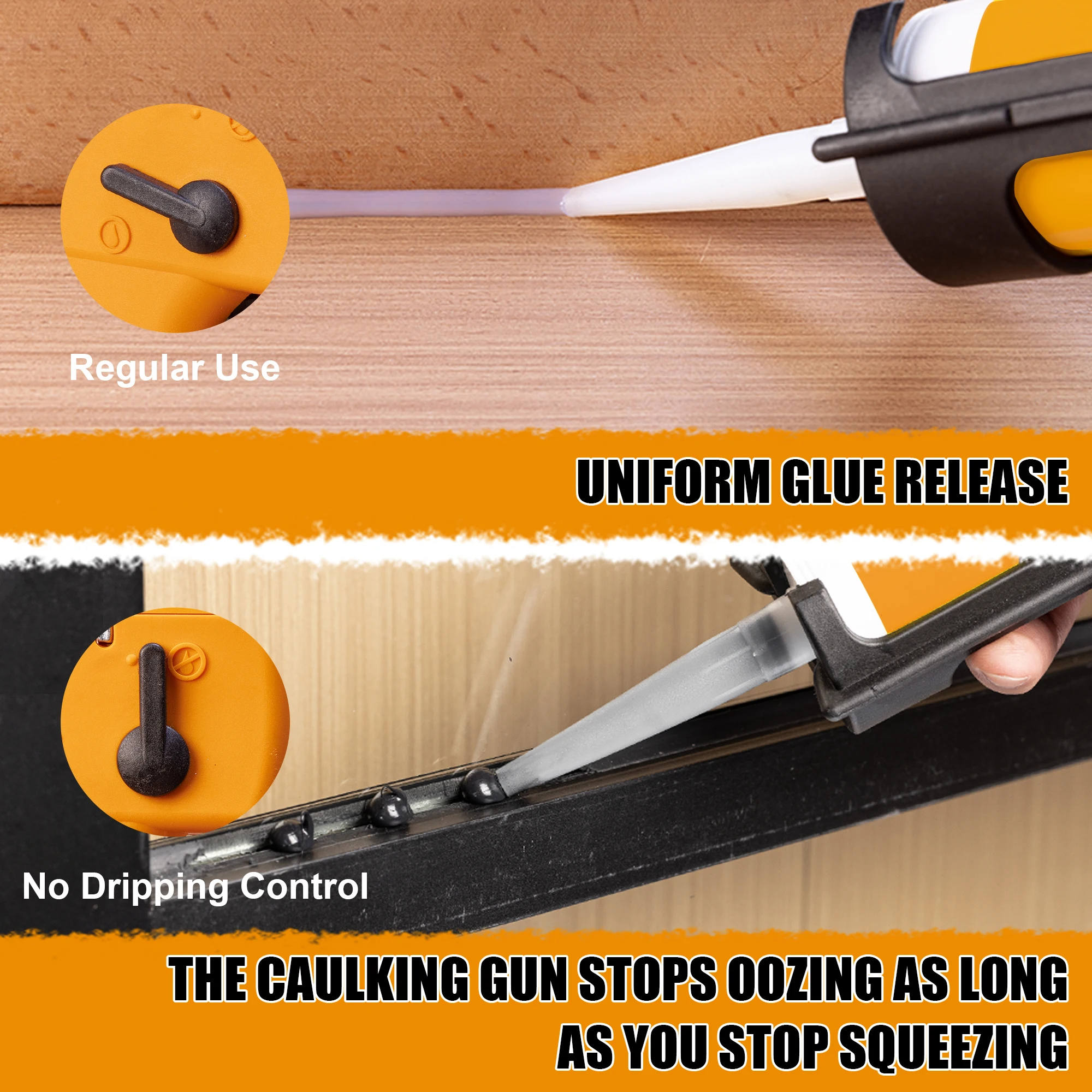 Caulking gun TOLESA kit comfortable grip high thrust ratio