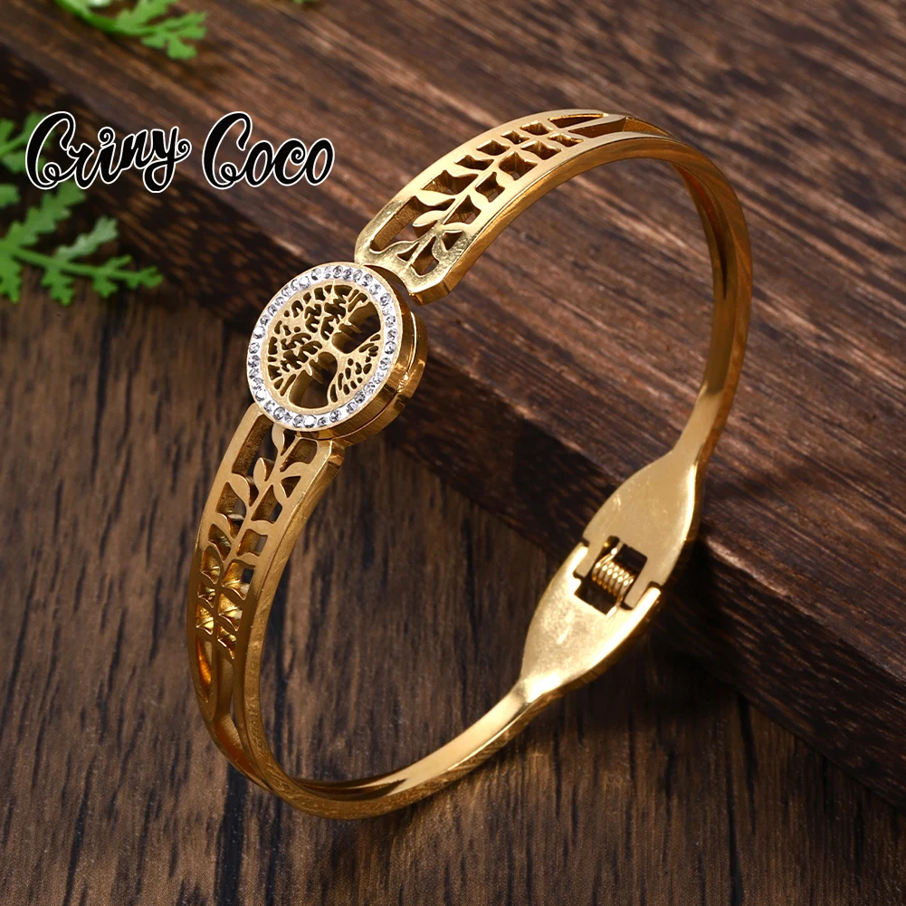Tree Of Life Cuff Bracelet - Yggdrasil Celtic Knot Bangle, Stainless Steel & Magnetic - View #5