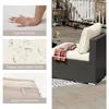 All Weather Outdoor Sectional Conversation Sets with 6 Chairs and 1 Tempered Glass Table for , Garden Sofas 5