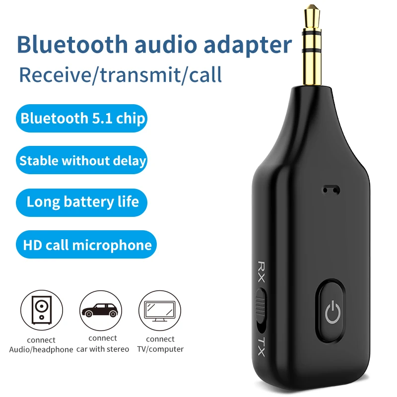 Bluetooth 5 0 передатчик приемник 2 в 1 Разъем беспроводной адаптер 3 мм аудио AUX для