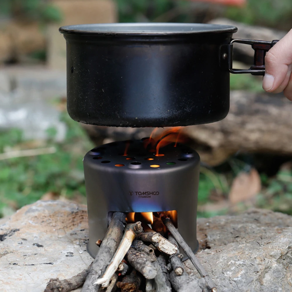 Tomshoo Ultra-lightweight Titanium Wood Stove Outdoor Camping Wood Burner  Camp Cooking Supplies Backpacking Wood Burning Stove - AliExpress