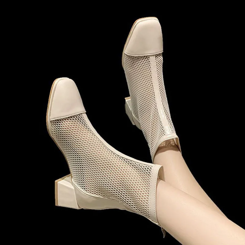 Fashion Chelsea Boots Women All-match Casual Ankle Boots Woman Shoes Platform Ladies Modern Boots Summer Breathable Classics