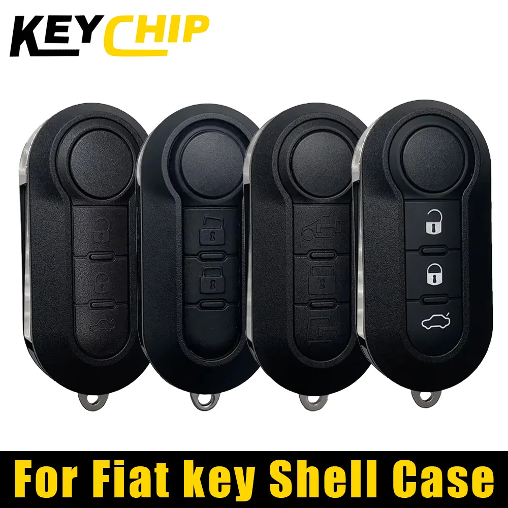 KC สําหรับ Fiat 500 Doblo Bravo Ducato Qubo Grande Punto SIP22 ใบมีดพลิกพับกุญแจรถกรณีเชลล์ 2/3 ปุ่ม