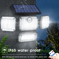 Solar Lights Outdoor 278 LED 1200LM Solar Flood Security Lights with Motion Sensor IP65 Waterproof 4 Heads Spot Wall Light 2