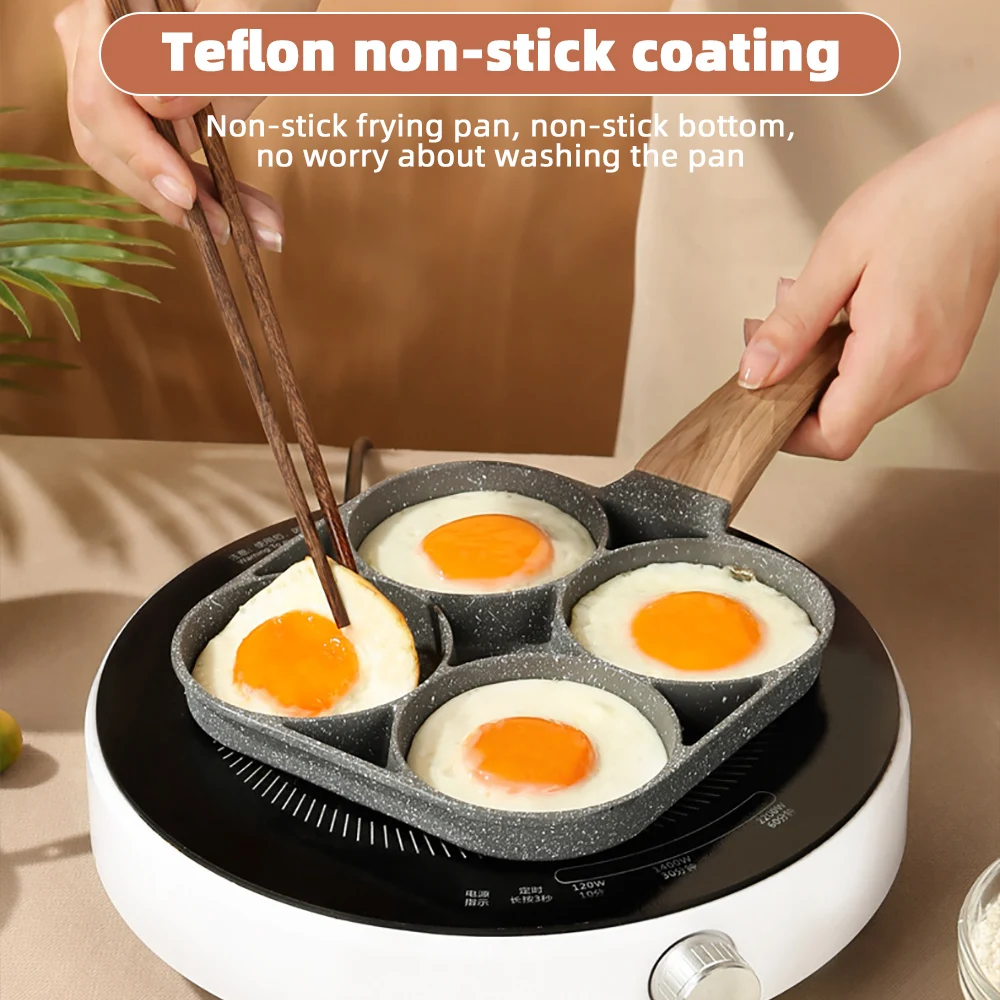  Nonstick Egg Pan,3 Section Egg Pan with Lid,Egg Frying Pan  Nonstick,Fried Egg Pan Divided Grill Frying Pan Non Stick Omelet Pan for  Home Kitchen: Home & Kitchen