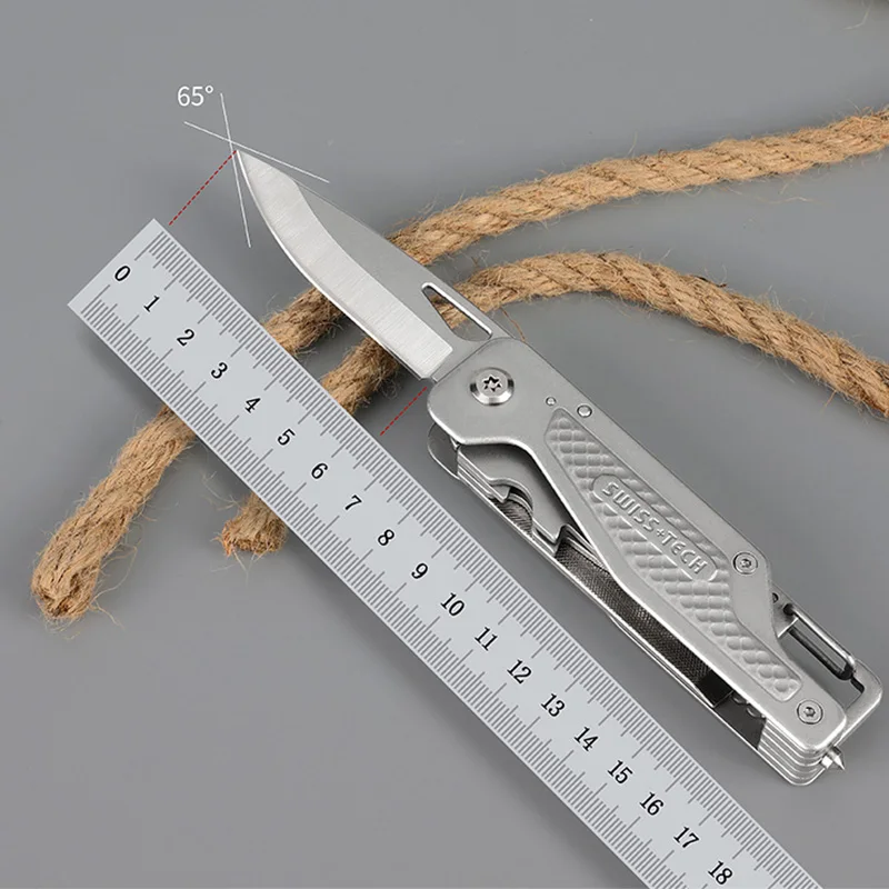 SWISS TECH 15 in 1 Multitool Folding Pliers Pocket Scissors Saw  Multifunctional EDC Tool Camping Outdoor Hiking