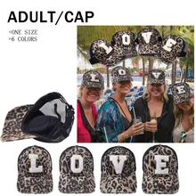 

New Letter Leopard Baseball Cap Love Label Mesh Cap Hip Hop Fashion Couple Hat Cycling Tourism Beach Hat Men's Caps Kpop Women's