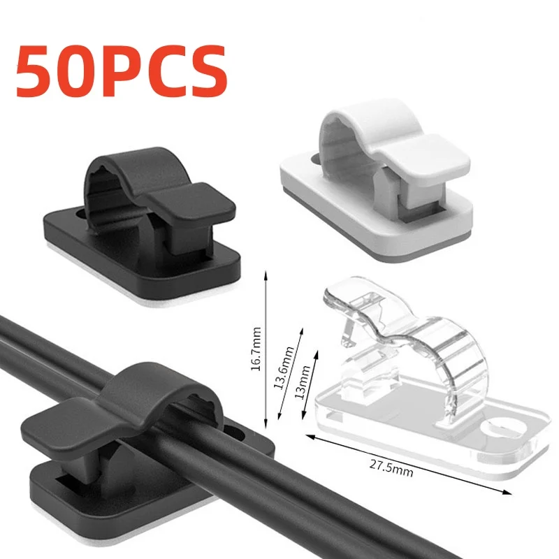 สาย USB คลิป Organizer Self Adhesive DROP ผู้ถือสายไฟการจัดการ Tidy FIXED CLAMP สายหูฟังคลิป Home Office 1