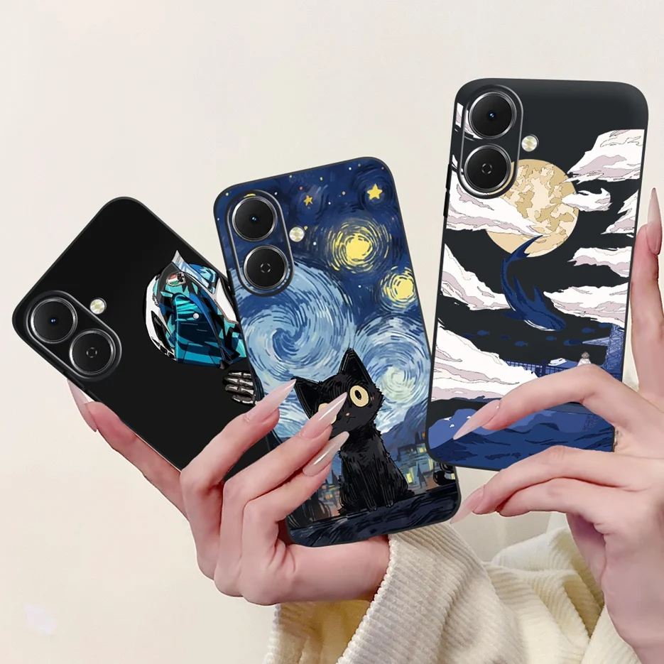 Stylish Painted Soft Silicone Phone Case - Vibrant Design Back Cover
