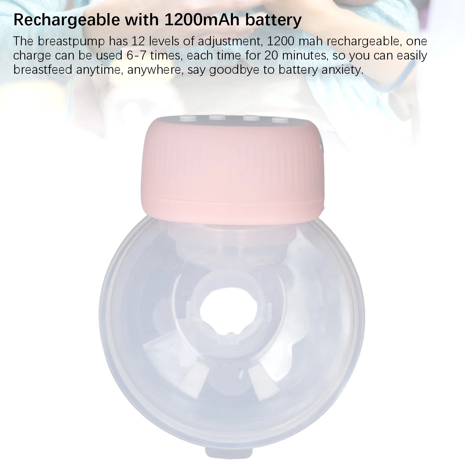 Wearable Breastpump Portable Milk Collector Cup Rechargeable 1200mAh Wearable Milk Extractor for Moms Extractor