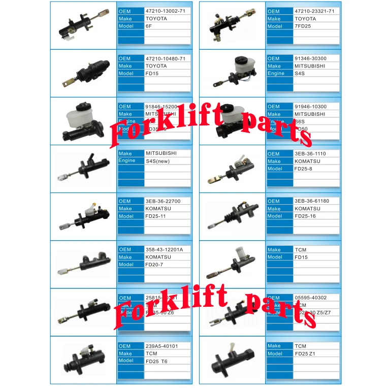 Toyota Forklift Parts 7FB10-30/8FB10-30 Brake Master Cylinder 47210-23321-71