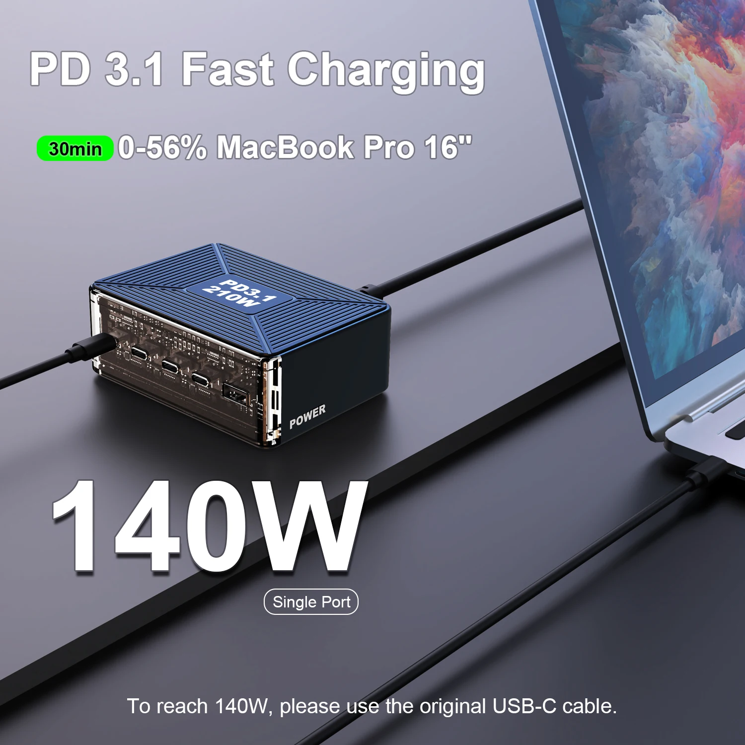 GaN Charger 5-Port Power Delivery PD 3.1 USB C