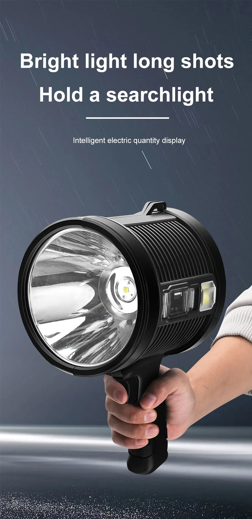 Description Picture 3 of itemPowerful Lantern High Power LED Flashlight Solar Panel USB Rechargeable Strong Searchlight With COB Side Lamp Torch For Outdoor