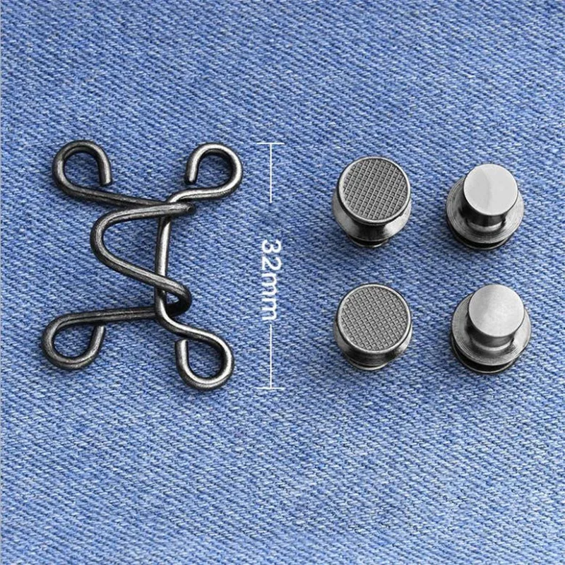 Snap Fastener Metal Pants Buttons for Clothing Jeans Perfect Fit Adjust  Button self Increase Reduce Waist 17mm Free Nail Sewing - Price history &  Review, AliExpress Seller - JOD Official Store