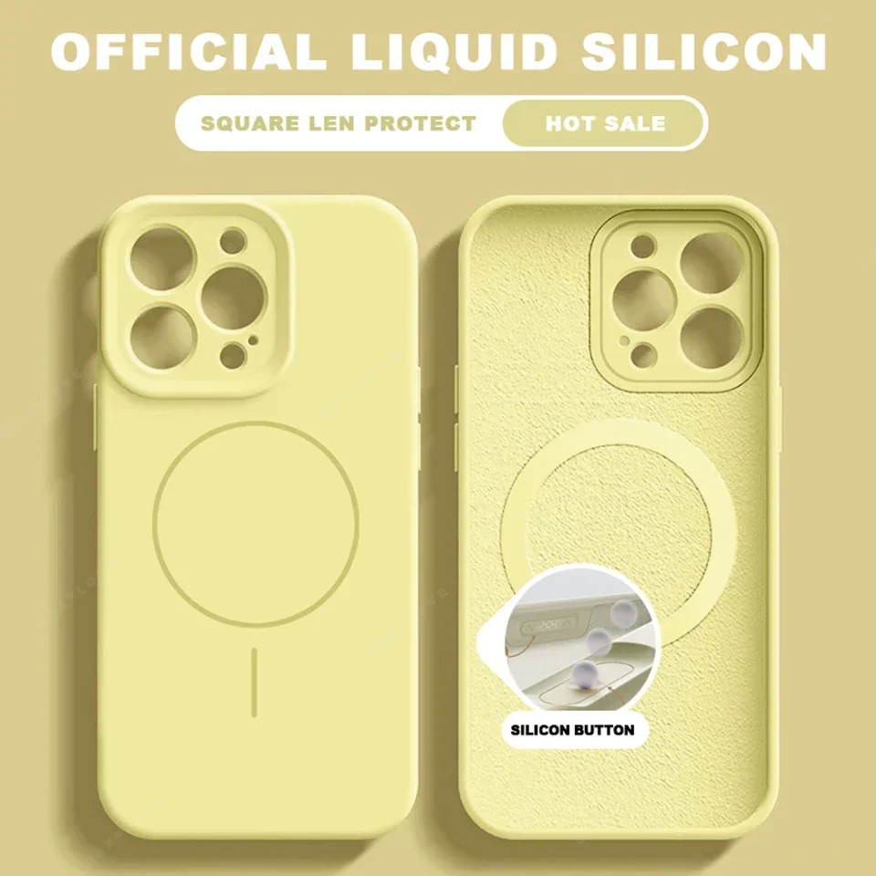 Elegant Liquid Silicone Magnetic Phone Case with MagSafe Charging Protection