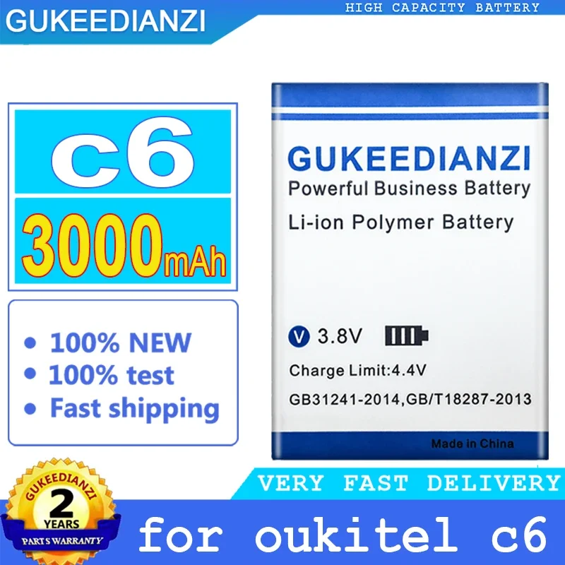 

Replacement C6 3000mah Mobile Phone Battery For oukitel C6 Smartphon Batteries