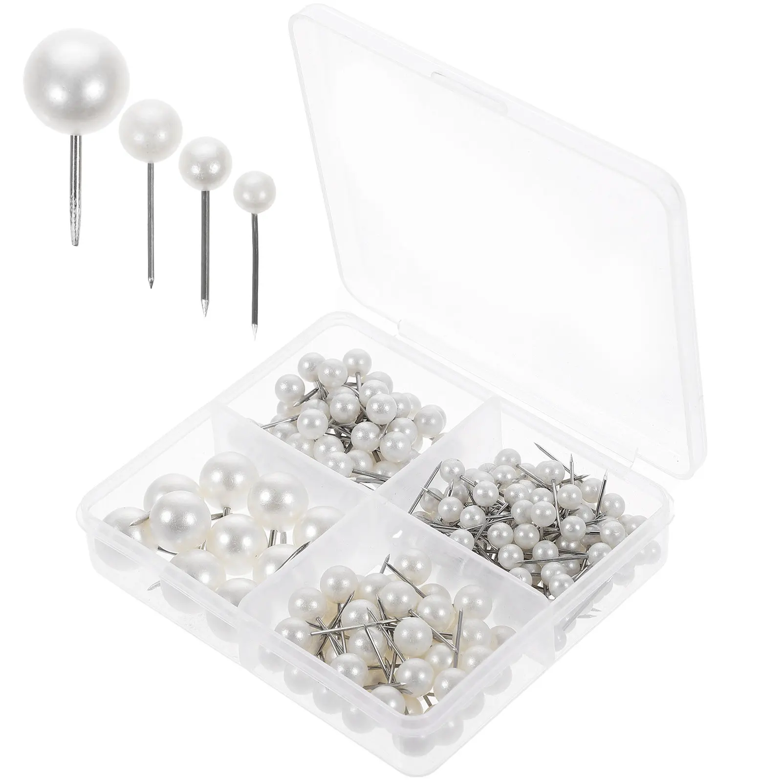 200개 볼 헤드 스트레이트 핀 진주빛 게시판 핀 DIY 공예품, 보석 제작, 자수, 패브릭 보드, 사무실 장