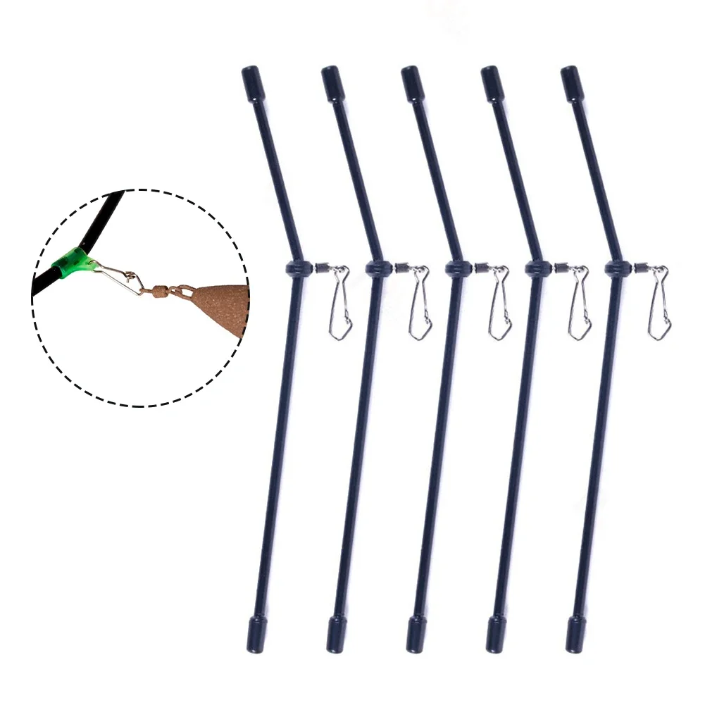 

5Pcs/set Fishing Anti-Tangle Feeder Boom Spacer With Snaps Balance Connector Tackle Rolling Swivel Snaps Balance Connector 7/9cm