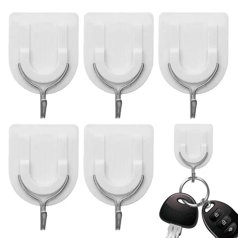 

Bathroom Wall Hooks 6pcs Rotatable Sticky Hooks Household Organizer Bathroom Kitchen Hooks For Tile Glass Metal Wooden Walls