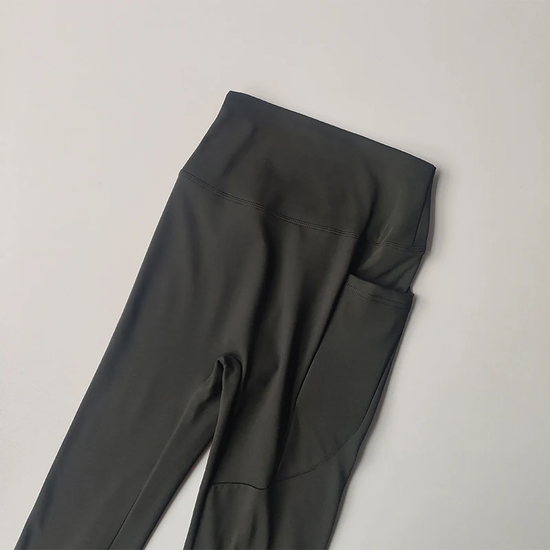 Yoga Pants Women High Waist Lifting Hips with Pocket Elastic Plus Velvet Warm Jogging Exercise Leggings Tight Fitness Pants