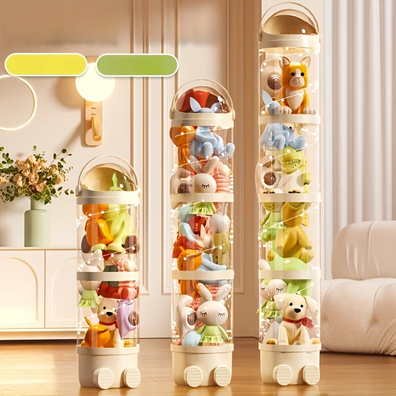 Circular Plastic Container for Dolls - Measures 162 Cm in Height, Serves Multiple Purposes for Toy Storage, Perfect for Ke