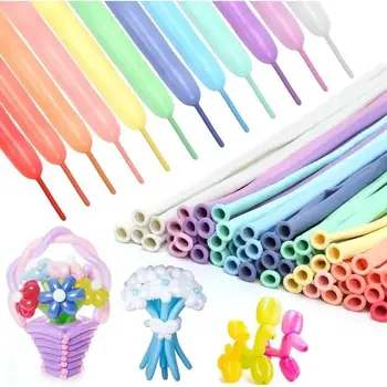 New 100Pcs/set Candy Colored Long Balloons Scene Decoration Party Supplies Handmade Balloon Bouquets Long Balloon Accessories 2