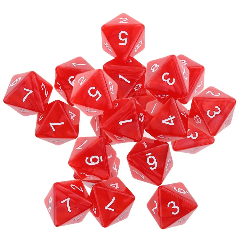 20pcs 8 Sided Dice D8 Polyhedral Dice for playing Games Gift Red
