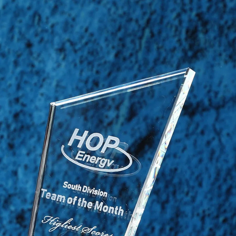 Customized Transparent Crystal Trophy, Gold Silver Copper, Five-Star, Excellent Staff Award, Home Decoration, 1Pc