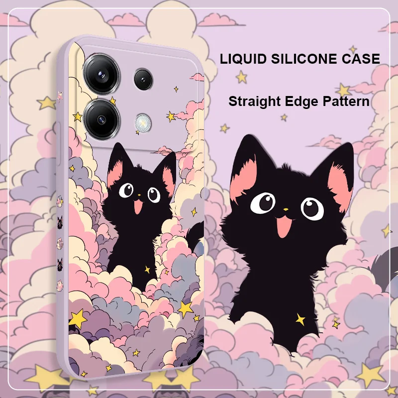 Colorful Cloud Cat Silicone Phone Case