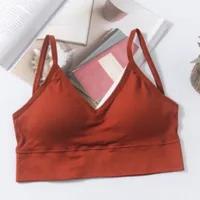 Kit 4 ensemble de soutien-gorge sans couture pour femmes, soutien-gorge Sexy en coton au dos beau, sous-vêtements rembourrés confortables et respirants 6
