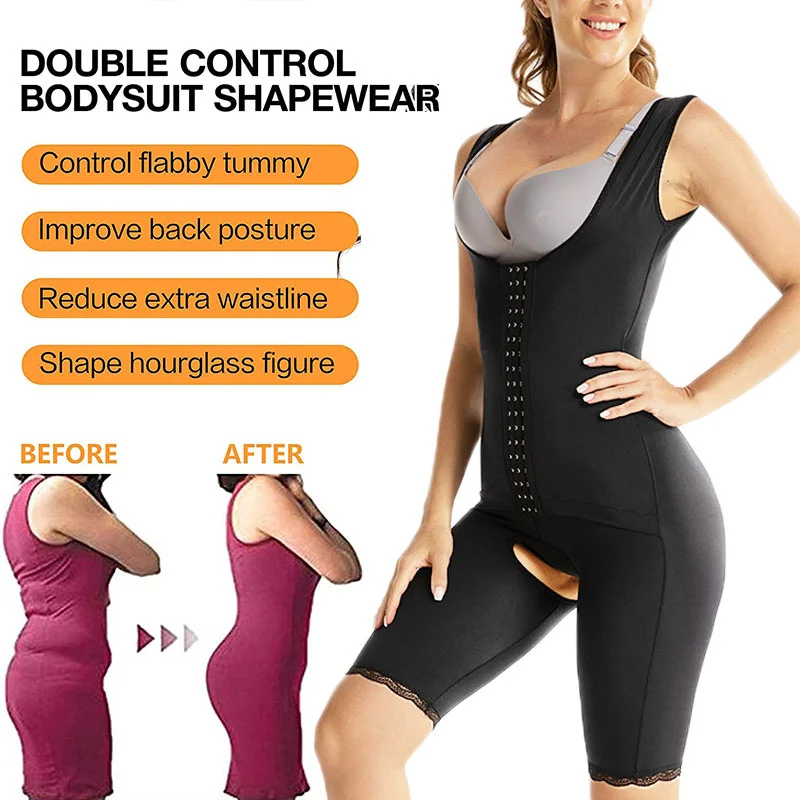 Women Firm Tummy Control Full Body Shaper Seamless Bodysuit with Built-in  Bra JK